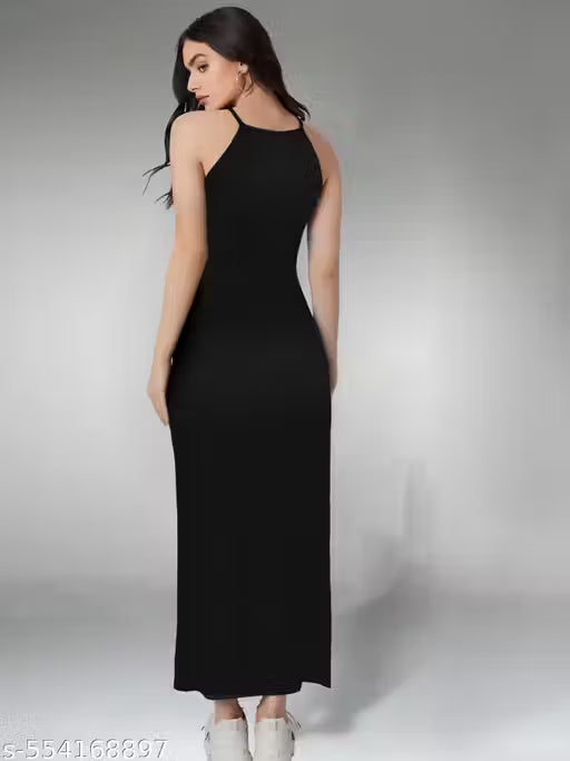 Sleeveless Black Dress For Woman