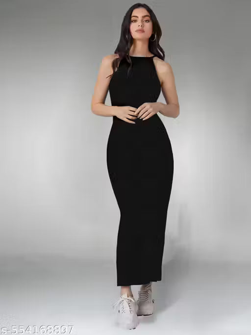 Sleeveless Black Dress For Woman