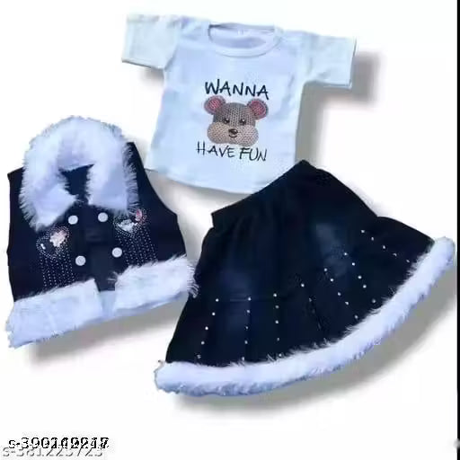 Baby Girl Stylish Denim Outfit Set